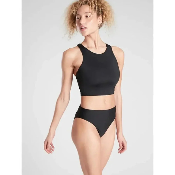 Athleta Conscious Crop Bikini Top Black Size M - Picture 2 of 7